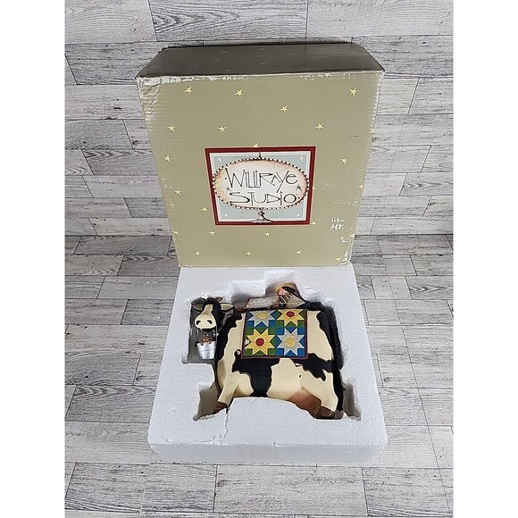 Williraye Studios Other - Williraye Studio "Milk Bath" Figure Folk Art Cow Statue WW7963 w/ Box 9"